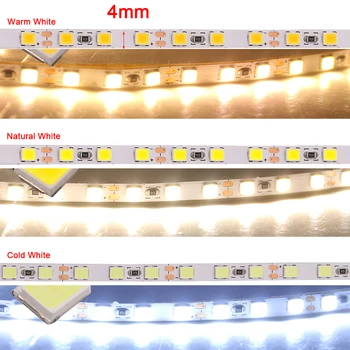 12V LED Strip Lumină 2835 SMD 4mm Super-Luminos 120LED/m 5M 600 Pixeli Flexibile Banda LED Lumini Naturale Alb/Alb Cald/Alb Rece
