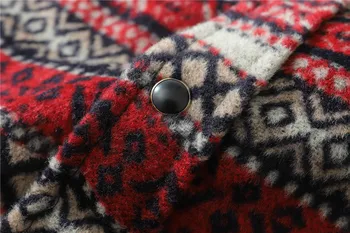 Oamenii de Iarnă Tricouri Dungă Folk-personalizate Imprimate Cald de Lână Îngroșa Epocă Harajuku Catifea Flanel Bărbați Moda coreeană Tricouri