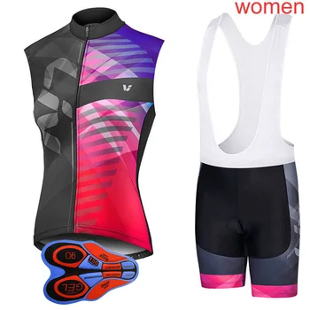 Noi Femeile Pro Cycling Jersey fără Mâneci Vară Set Respirabil Biciclete MTB Îmbrăcăminte de Biciclete Haine Kituri de Sport în aer liber Costum Y022111