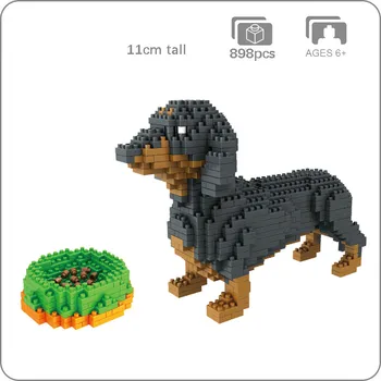 Desene animate Animal Magic Blocks Câine Mini Teckel Teddy Husky Figura Model Mini Asamblate Mirco Cărămizi de Construcție cu Brock Jucarii