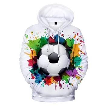Casual Imprimat 3D Fotbal Hanorace Barbati Femei Jachete de Moda Toamna cu Gluga Potrivit pentru Băieți și Fete Negru pulovere