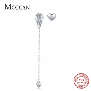 Modian Real Argint 925 Ciucure Leagăn Inima Stud Cercei Moda Minunat cu Balonul cu aer Cald Pentru Femei Clar CZ Bijuterii de Argint