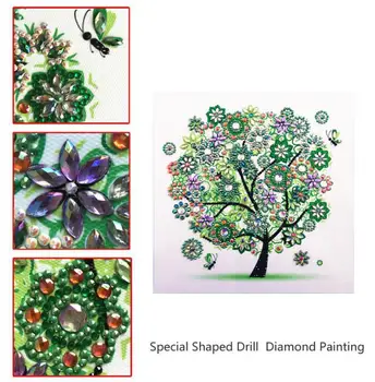5D DIY diamant broderie patru sezoane copac floare specială forma de diamant pictura stras cristal de diamant cruciulițe Decor