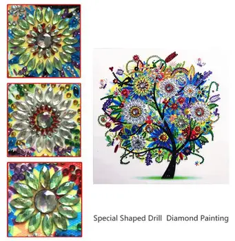 5D DIY diamant broderie patru sezoane copac floare specială forma de diamant pictura stras cristal de diamant cruciulițe Decor