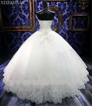 Halat De Mariage Rochie De Bal Alb/Ivory Rochii De Mireasa Printesa De Lux Margele Vestido De Noiva Casamento Rochie De Mireasa