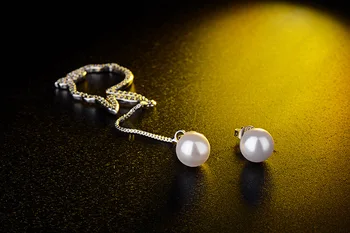Noi Sosiri De Lux Asimetrice Iepure Animal Pearl Argint 925 Doamnelor'Tassel Stud Cercei Bijuterii Pentru Femei