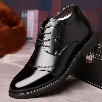 Noi Lucrate Manual Pentru Bărbați Cizme De Iarna Din Piele De Înaltă Calitate Caldă Oameni De Zapada Cizme Glezna Cizme Pentru Oamenii De Afaceri Rochie Pantofi Barbati 2019