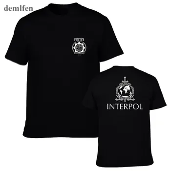 Noi Interpol Logo T-shirt Internaționale de Poliție Print T Camasa de Vara Barbati Maneca Scurta O-neck Tricouri de sex Masculin Rece Teuri Topuri