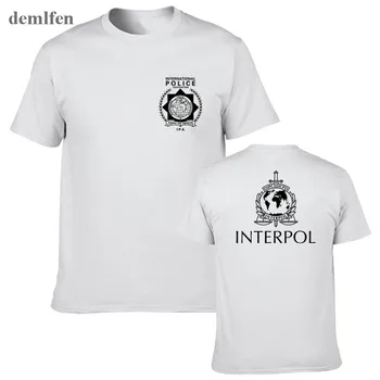 Noi Interpol Logo T-shirt Internaționale de Poliție Print T Camasa de Vara Barbati Maneca Scurta O-neck Tricouri de sex Masculin Rece Teuri Topuri