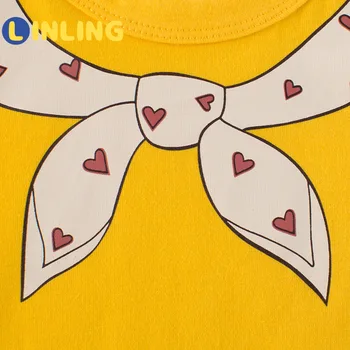 LINLING Copii Desene animate Eșarfă de Mătase Tricou Tricou Toamna Copii Bluze Topuri tricou Maneca Lunga Fete Haine V667