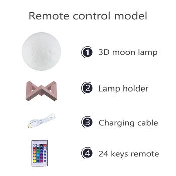 Personalizate Luna Lampa Foto/Text Particularizat Imprimare 3D Moon Lampa Veioza Personalizate Personalitate Lunar de Încărcare USB Lampă de Noapte