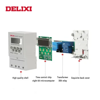 DELIXI Timer comutator Releu AC 220V 110V 12V 24V LCD digital de Putere săptămânal 7 Zile, timp programabil de control cu montare pe Șină Din