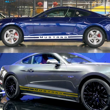 2 buc Masina de Styling Ușa Laterală Dungi Fusta Autocolant Corp Grafică de Vinil Decal Pentru Ford Mustang 2009-2020 GT Shelby Accesorii Auto