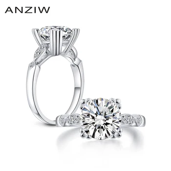 ANZIW 3.0 Carate, Tăiat Rotund Inel Simulate de Logodna cu Diamant de Nunta Inel Argint Ghearele de Pisică Prongs de Bijuterii pentru Femei