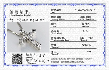 Cu Certificat de 11pcs Laborator Diamant Colier Pandantiv Cruce Argint 925 Cravată Colier Femei Argint 925 Bijuterii