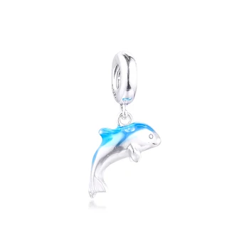 Se Potriveste Pentru Pandora Farmecul Bratari Stralucitoare Delfin Margele 925 Sterling Silver-Bijuterii Transport Gratuit