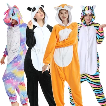 Animal Adult Kigurumi Unicorn Cat Onesie Pijamale Panda Lup, Vulpe, Leu, Costume De Salopeta De Craciun Anime Pijamale Femei, Pijamale