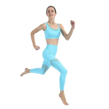 Femei 2 buc fără Sudură Yoga Set Costum Sport Gymwear Haine de Antrenament Sutien Sport Crop Top de Înaltă Talie Jambiere de Fitness Sport Uzura