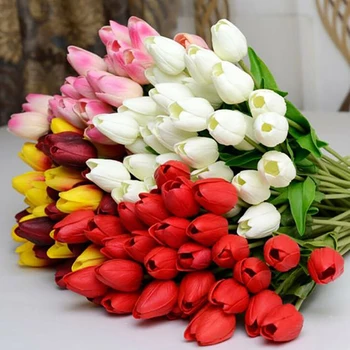 10buc Grădină de Lalele Flori Artificiale Tulipa Artificiale Buchet de Flori False pentru Decor Nunta Flori de Lalea Decor Acasă