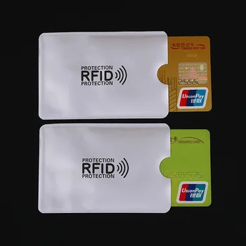 500pcs de Argint Anti Scanare RFID Manșon Protector de Credit, Carte de IDENTITATE Folie de Aluminiu Suport Anti-Scanare Carte de Maneca