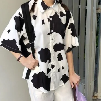 HWLZLTZHT Cardigane Pentru Femei 2020 Vaca de Imprimare Femei Bluza Desene animate Harajuku Femei de Îmbrăcăminte Japonez Toamna Top Streetwear