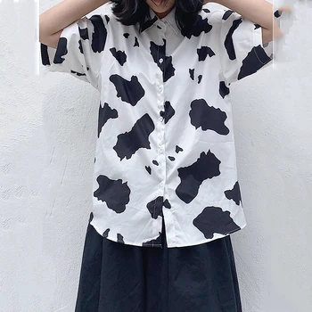 HWLZLTZHT Cardigane Pentru Femei 2020 Vaca de Imprimare Femei Bluza Desene animate Harajuku Femei de Îmbrăcăminte Japonez Toamna Top Streetwear