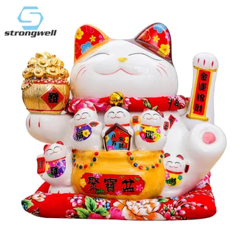 Strongwell Japoneze Mare Noroc Pisici Figurina Din Ceramica Creative Acasă Decorare Accesorii Royal Pisica Feng Shui Decor Ambarcațiuni