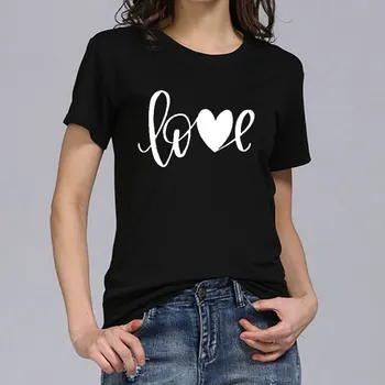 Țăranul Dragoste Inima Dragoste Print Femei Tricou Maneca Scurta Grafic Tricou Femei Vrac Tricou 2020 Haine De Brand Pentru Fete