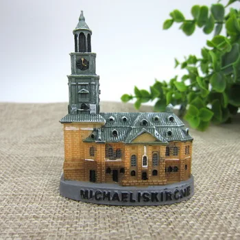 St Michael clopotnița bisericii în stil baroc German Hamburg turistice hamburger suvenir magnet de frigider rasina suvenir clopotniță
