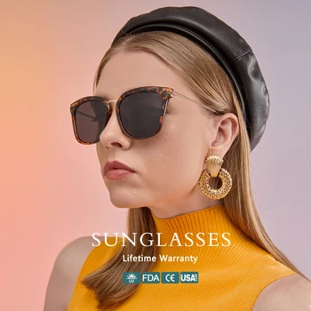Cyxus Clasic UV 400 Polarizat ochelari de soare Oglindă Supradimensionat Ochelari de Soare Nuante cu UVA UVB pentru Femei Ochelari de 1913