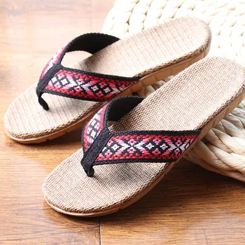 Noua Lenjerie de Vara pentru Femei Papuci Etnice Zăbrele Material Eva tv cu Non-Alunecare In Flip-Flop Acasă Diapozitive Doamna Sandale de Paie pe Plajă pantof