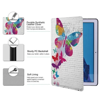 Anti-cad 3D și Fluture Seria de Piele Comprimat Caz pentru Huawei MediaPad T5 10 10.1