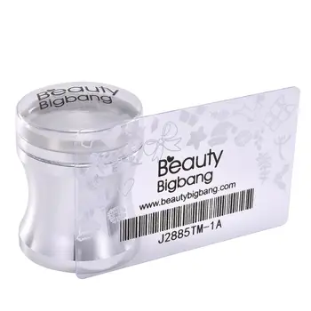 BeautyBigBang Unghii Stamper Set Cap De Metal Cu O Racleta De Plastic Clar Jelly Din Silicon De Unghii Placă De Ambutisare Matrita Timbru Albastru