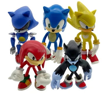 6-12CM Stiluri Sonic Cifre Jucării Umbra Cozi Crema Rouge Knuckles, Amy Rose Pentru Copii Animale PVC Jucarii Papusa Set Transport Gratuit