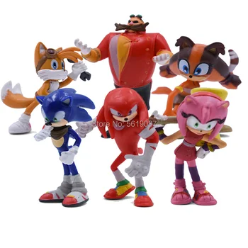 6-12CM Stiluri Sonic Cifre Jucării Umbra Cozi Crema Rouge Knuckles, Amy Rose Pentru Copii Animale PVC Jucarii Papusa Set Transport Gratuit