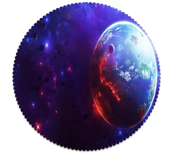 Model de spațiu Îngroșa Bumbac fata de Masa 3d Blue Earth Praf Lavabil Pânză Dreptunghiulară și Rotundă Masă