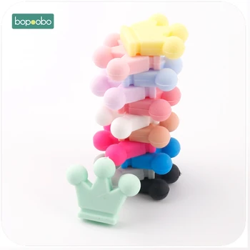 Bopoobo 10PC Margele de Silicon Baby Crown Teether Senzoriale Guma de Jucărie DIY Margele Meserii Jucării pentru Sugari Colier Pandantiv Produse pentru Copii