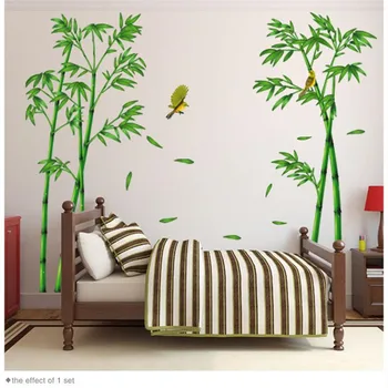 Verde Pădure de Bambus Autocolante de Perete de Vinil DIY Decorative Artă Murală pentru Living Cabinet Decor Decor Acasă