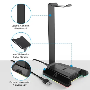 Căști Sta EKSA W1 7.1 Surround Gaming Headset Titularul RGB cu USB 2 și 3 3.5 mm Porturi pentru Gamer de PC-Accesorii Birou