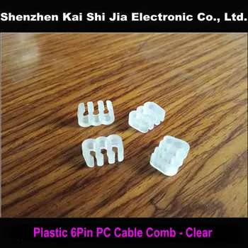 50PCS/Lot 6pini de Plastic PC-ul prin Cablu Pieptene de 3mm & 4mm Cabluri - 6 Cablu