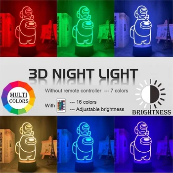 LED 3d Lumina de Noapte Lampa de Joc Printre Noi Lumina pentru Decor Dormitor Cadou Cool Printre Noi Mini Coleg Led Masă Lampă de Birou Noptiera Noapte