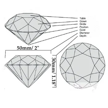 HIERKYST 1 buc Sticla Roz Cristal de Diamant Prespapier Curcubee Taie Meserii, Decorare Nunta Europa Stil Ornamente 50mm #3913-4
