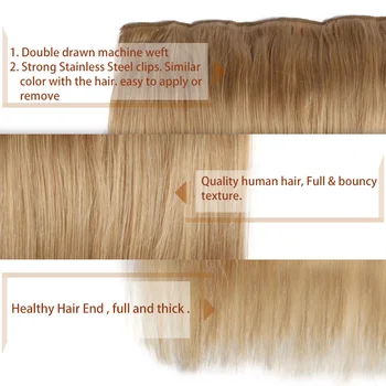 Ali Fumiqueen Clip Într-O singură Bucată Extensii de Păr Uman Direct Brazilian Remy de Păr #1 #1b #4 #27 #613 Mesa 80g 100g 120g