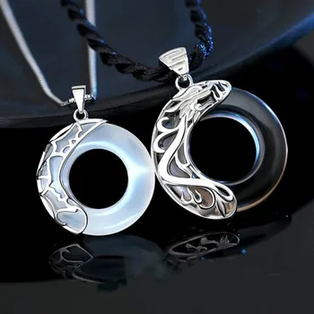 Opal Argint 925 Soarele și Luna Iubitorii de Pandantive S925 Argint Tibetan Opal Lunii Pandantive Vânzare Fierbinte Clavicula Pandantive