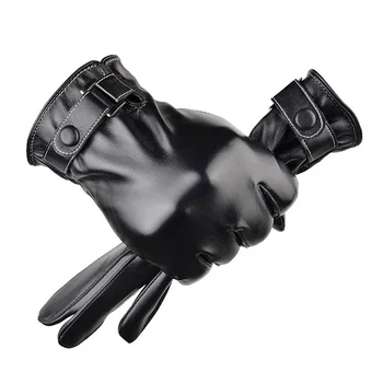 PU piele de conducere motociclete Iarna de Cald Mănuși pentru bărbați Touchscreen Îngroșa Mănuși Calde Windproof de pluș Mănuși pentru Funcționare în aer liber