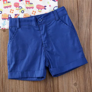 Casual Copilul Haine Băiat Copil Haine de Vară pentru Băieți Nou-născuți Haine Set Masina Sport Imprimare tricou+ pantaloni Scurți, Pantaloni, Costume de Haine