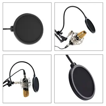 Microfon Pop Filtru Masca Scut Pentru Blue Yeti și Alte Studio Mic, Dublu Stratificat Vânt Pop Ecran