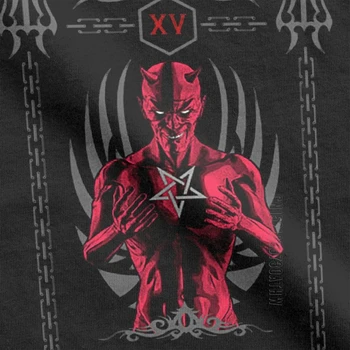 Diavolul XV Carte de Tarot pentru Bărbați T-Shirt Magicianul Craniu Magic Tricou cu Maneci Scurte T-Shirt din Bumbac Plus Dimensiune Topuri