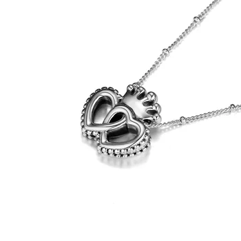 Trendy Argint 925 Unite Regal Inima Pandantiv Coliere pentru Femei de Link-ul Lanț Colier Moda Bijuterii collier