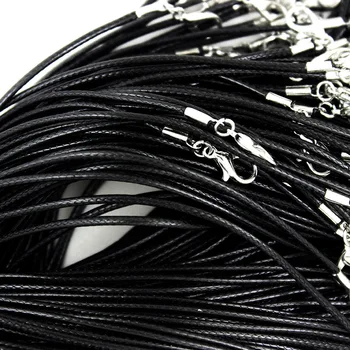 En-gros 100buc/lot Negru din Piele de Cablu Reglabil Împletite 50+5 cm Frânghie pentru DIY Brățară Colier Bijuterii de Luare Constatările LSCH15